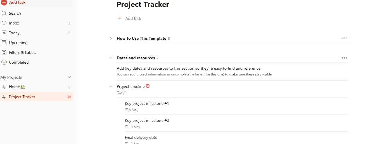 Todoist interface