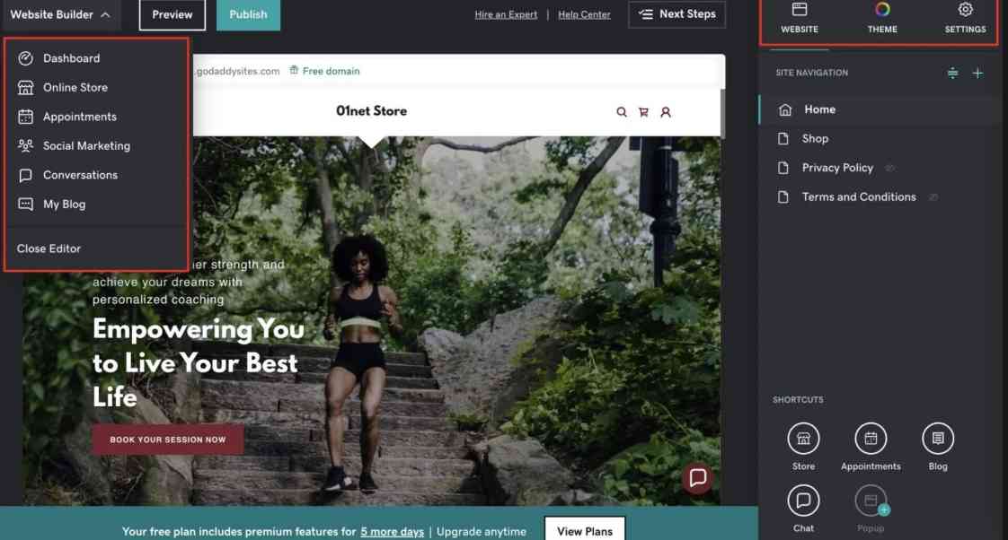 GoDaddy’s Website Builder