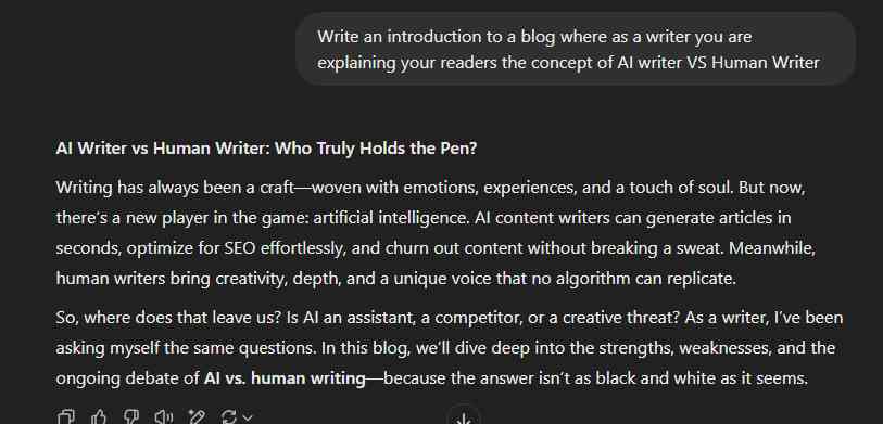 AI-generated blog introduction sample