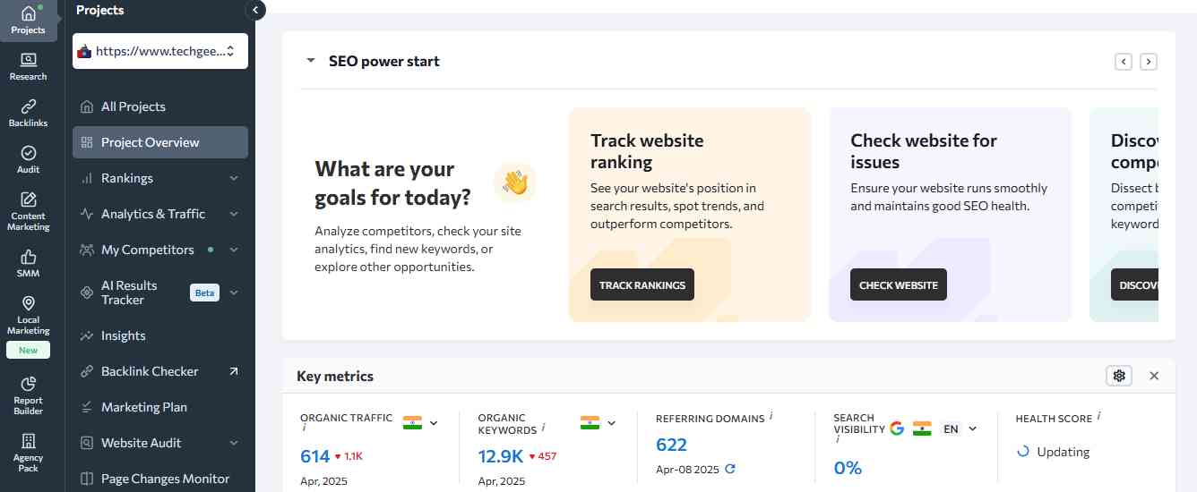 SE Ranking “Project” analysis