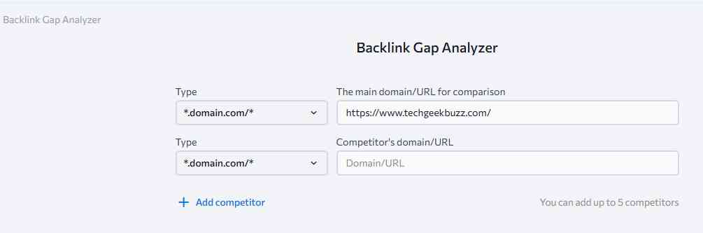 SE Ranking Backlink Gap Analyzer